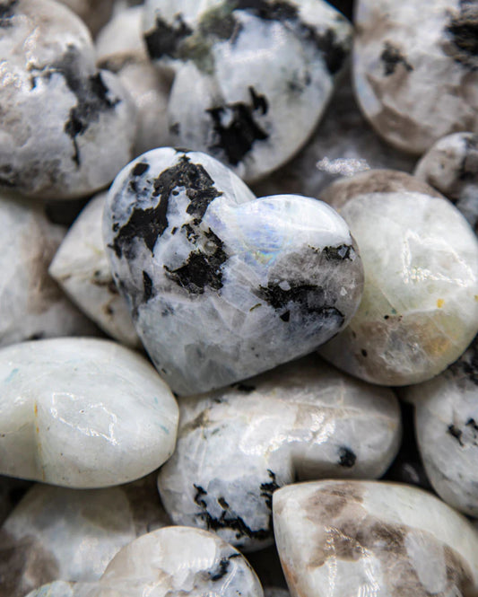 Gorgeous Moonstone hearts 60mm