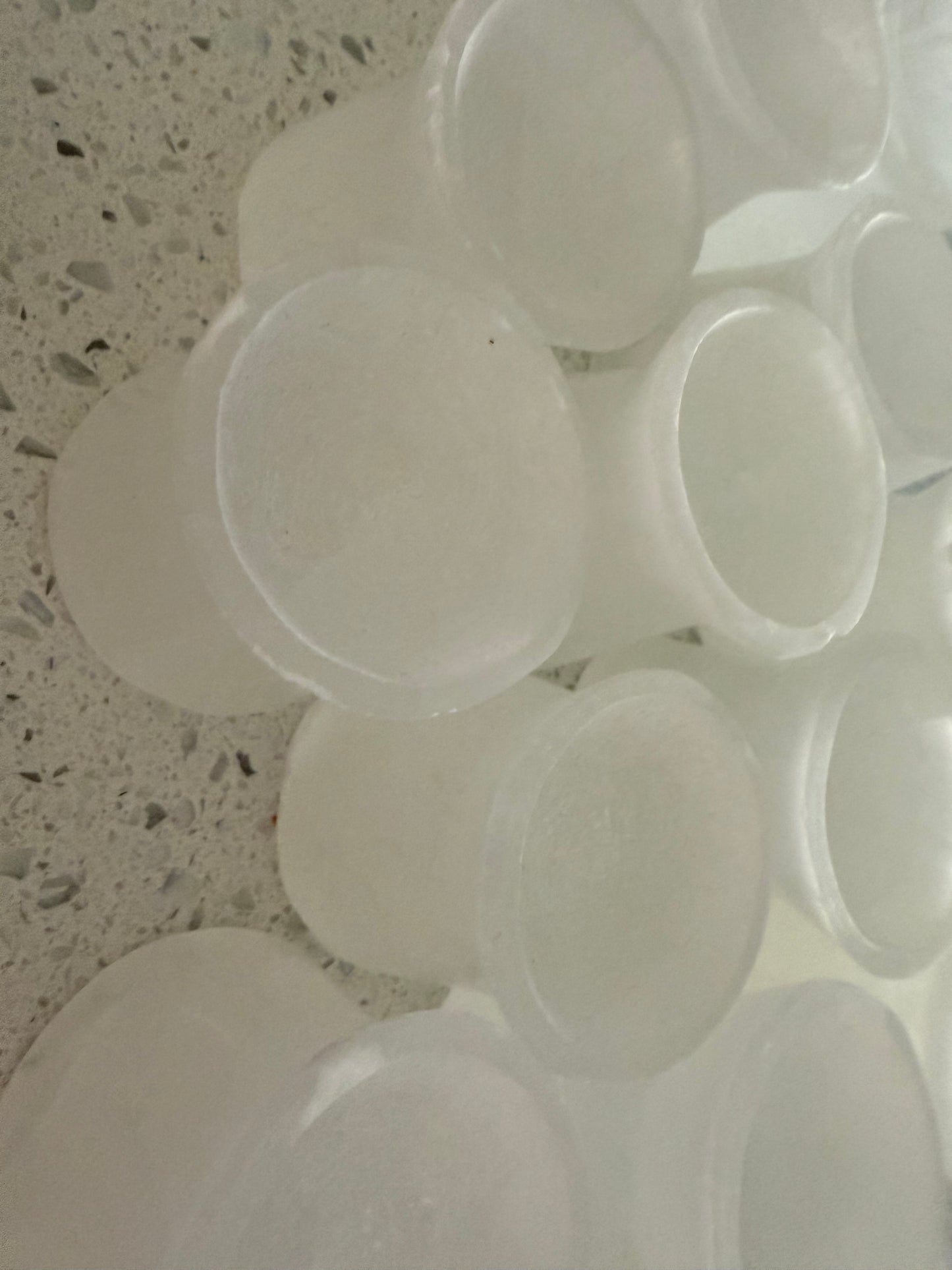 Selenite Sphere Stand - Slightly damaged; Hourglass Holds and charges various size of crystal spheres
