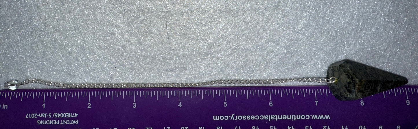 Nice Serpentine Pendulum is 1.75” and with chain is 9”