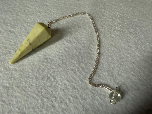 Awesome Serpentine Pendulum is  1.5” and with chain is 8.5”