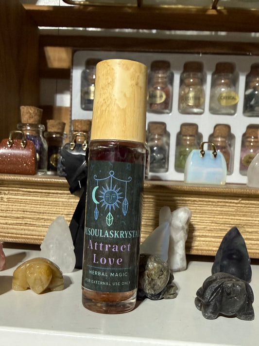 Sacred Love Oil – Rose Quartz and Rose Petals Infused Attraction & Heart Healing Blend