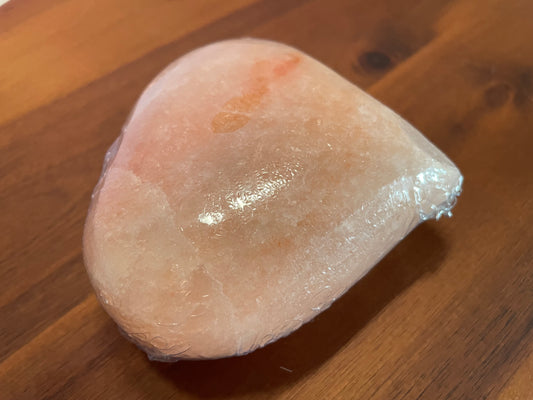 Orange Heart Stone Carving Himalayan Salt 3" H