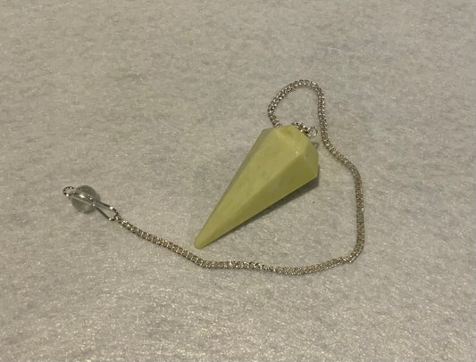 Awesome Serpentine Pendulum is  1.65” and with chain is 9”