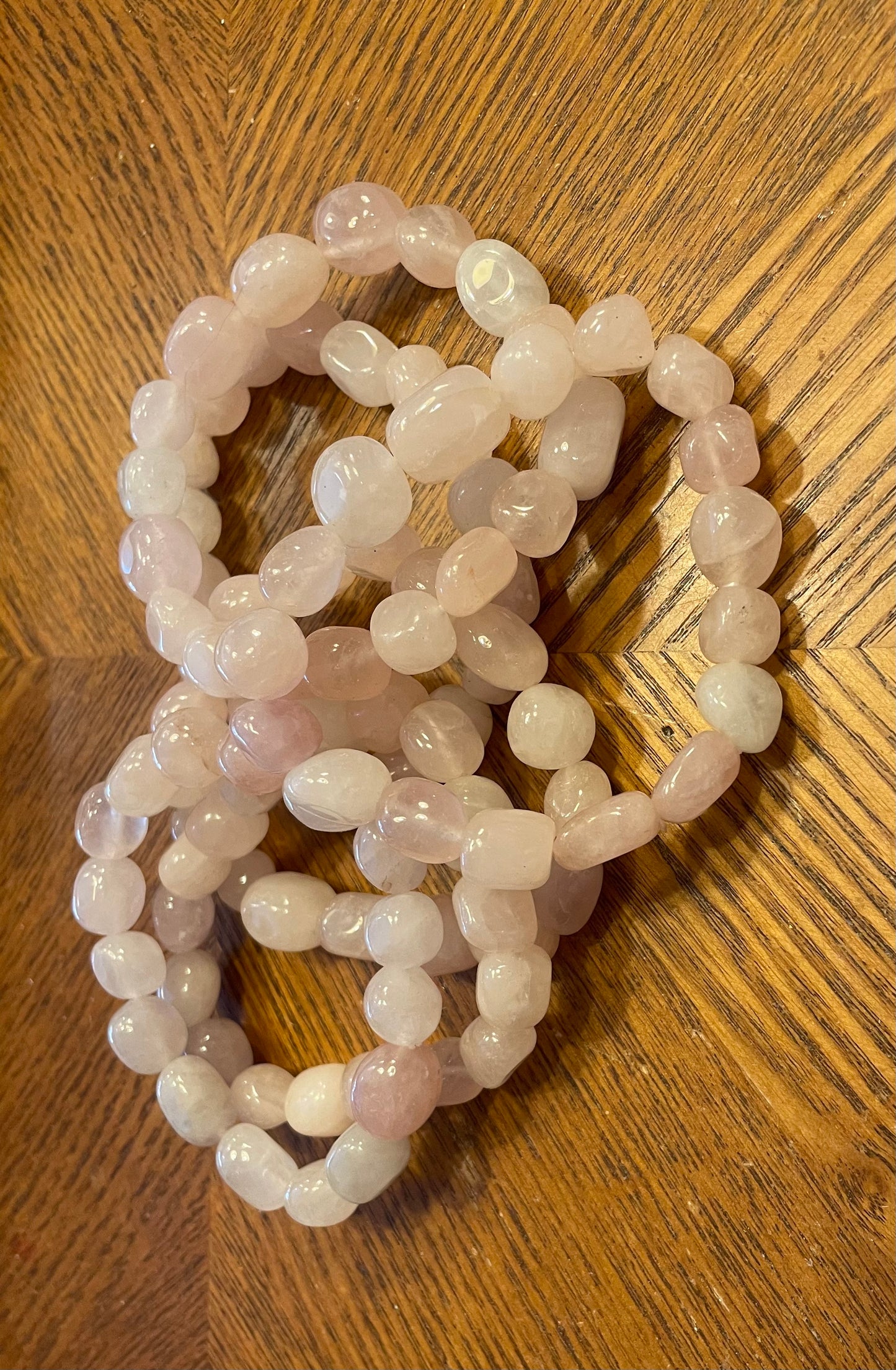 Beautiful Pink rose, quartz, chunky bracelets for love, perfect gift for mom, friends, daughters and pink lovers! One size fits all.