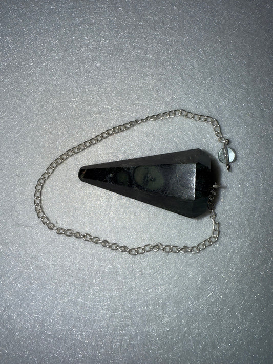 Very cool Serpentine Pendulum is 1.75” and with chain is 9.25”