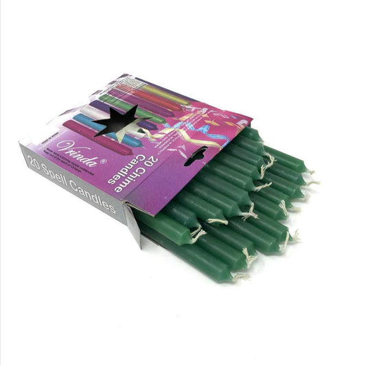 CHIME Set of 20 piece GREEN 4” ritual candles -MINI