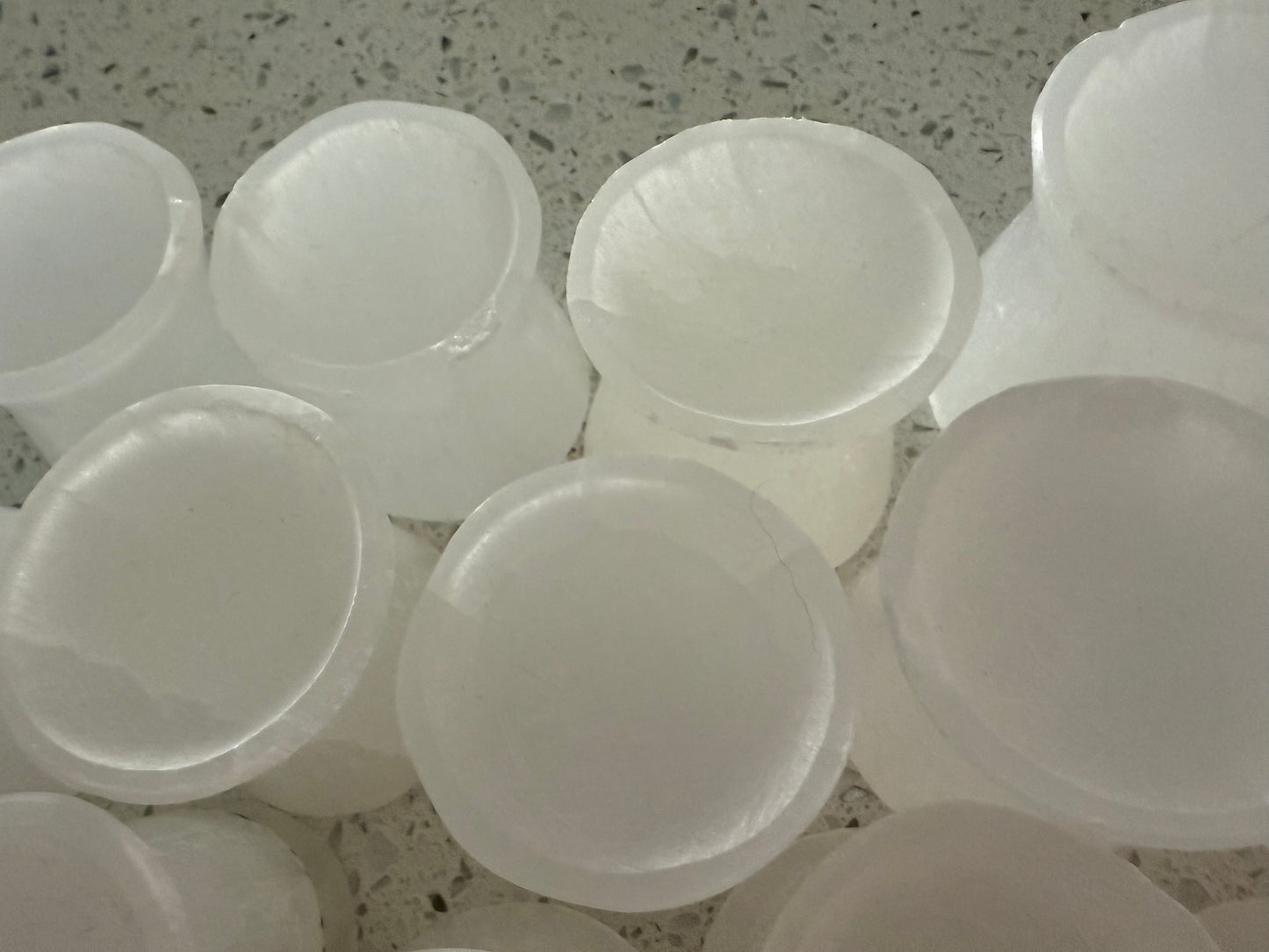 Selenite Sphere Stand - Slightly damaged; Hourglass Holds and charges various size of crystal spheres