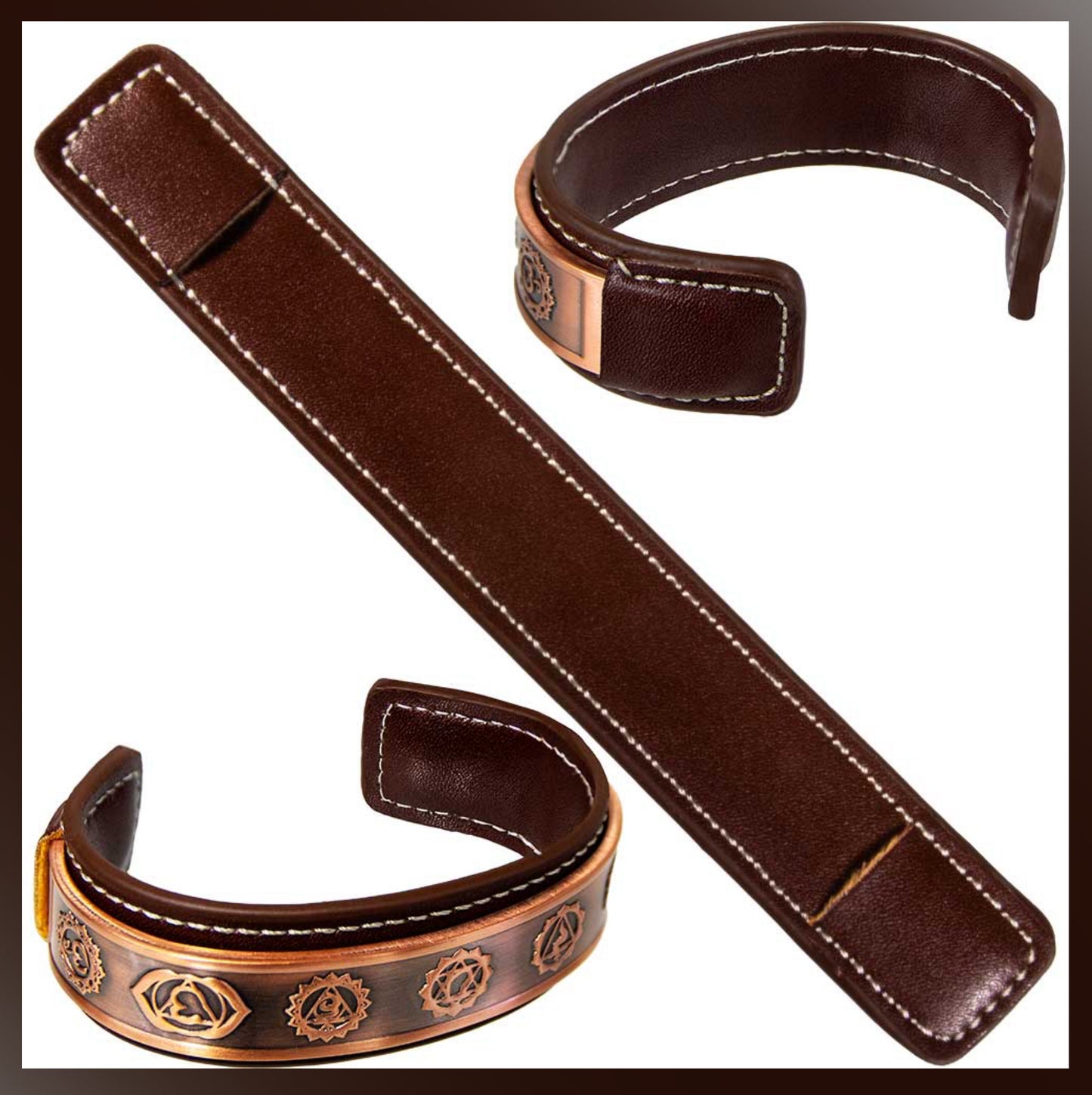Vegan Leather Sleeve for Copper Cuff Bracelet - Dark Brown
