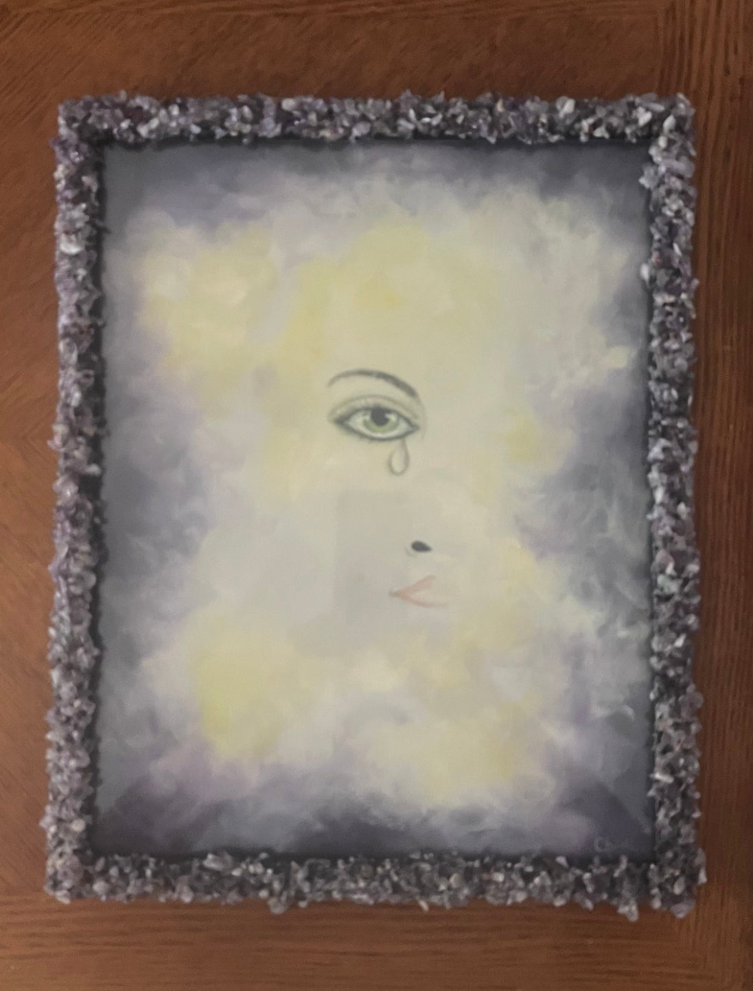 Beautiful Amethyst Chip 11” x 14” picture frame.