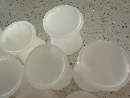 Selenite Sphere Stand - Slightly damaged; Hourglass Holds and charges various size of crystal spheres