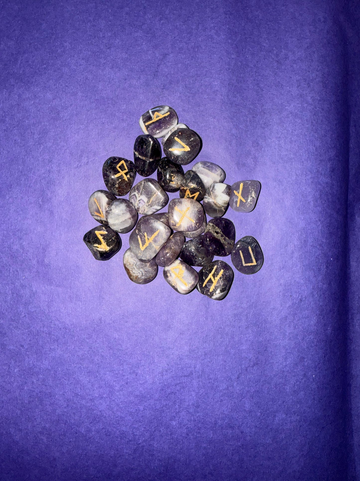 Spiritual Amethyst Runes Stones - 25 pieces