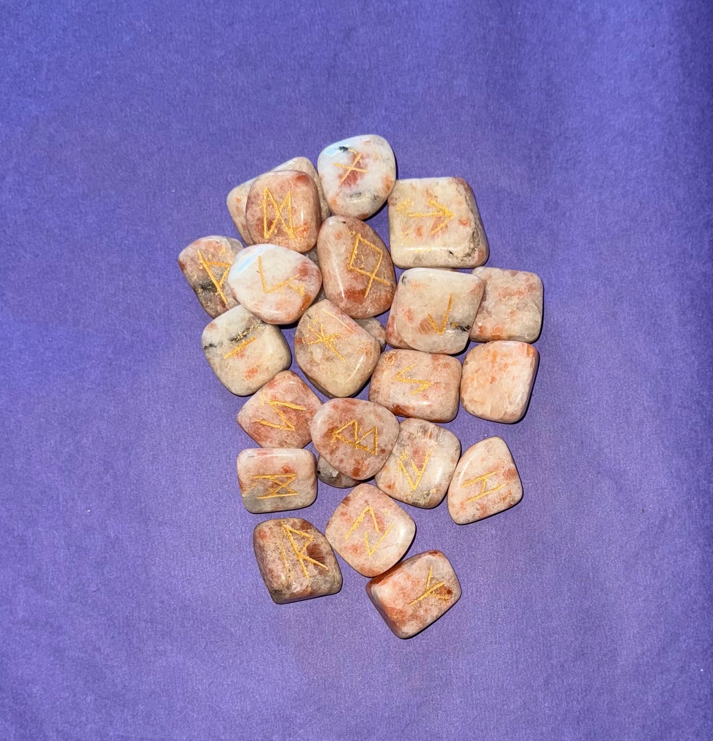 Beautiful Sunstone Runes Stones - 25 pieces