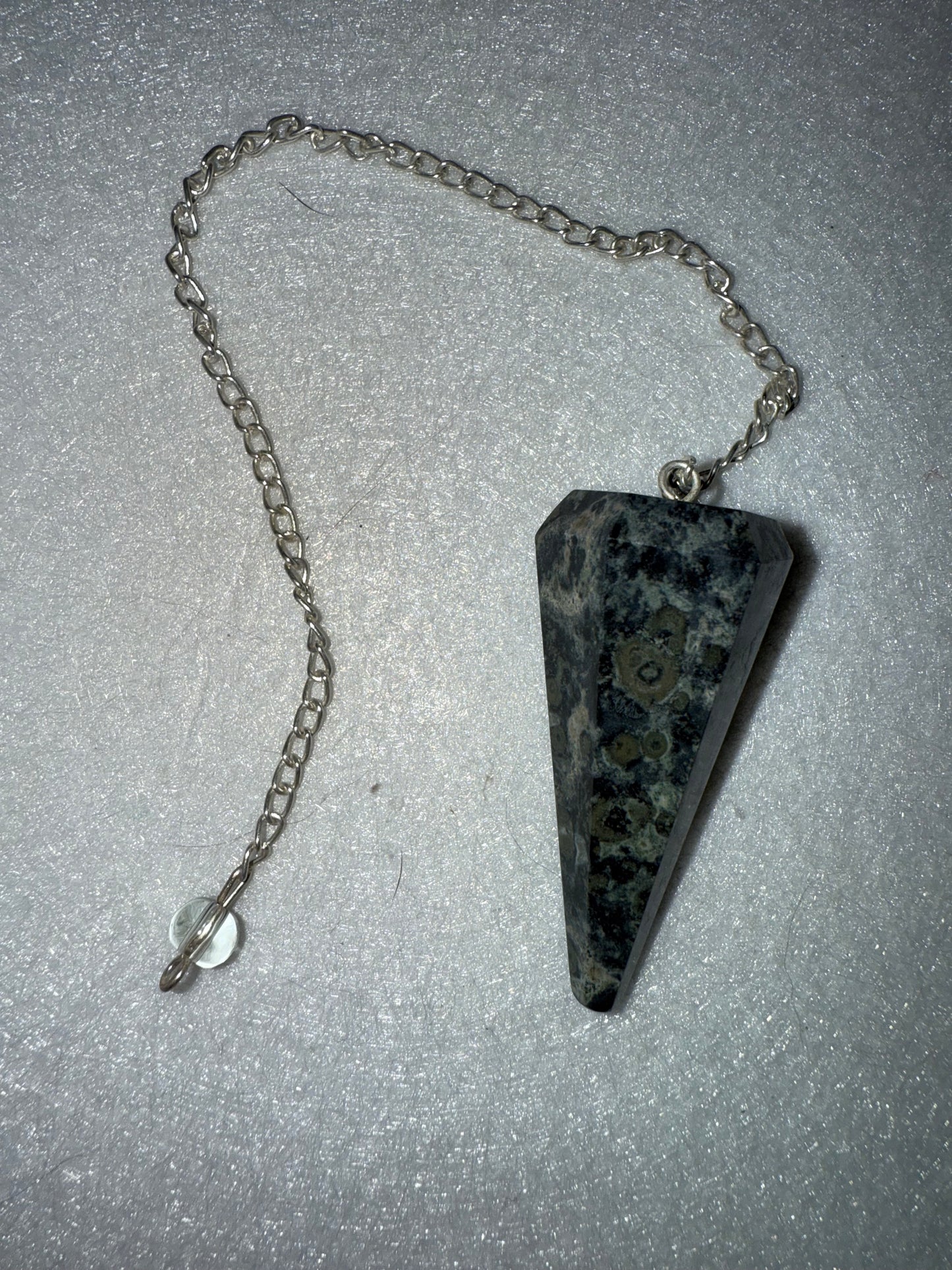 Serpentine Pendulum is  1.75” and with chain is 9.25”