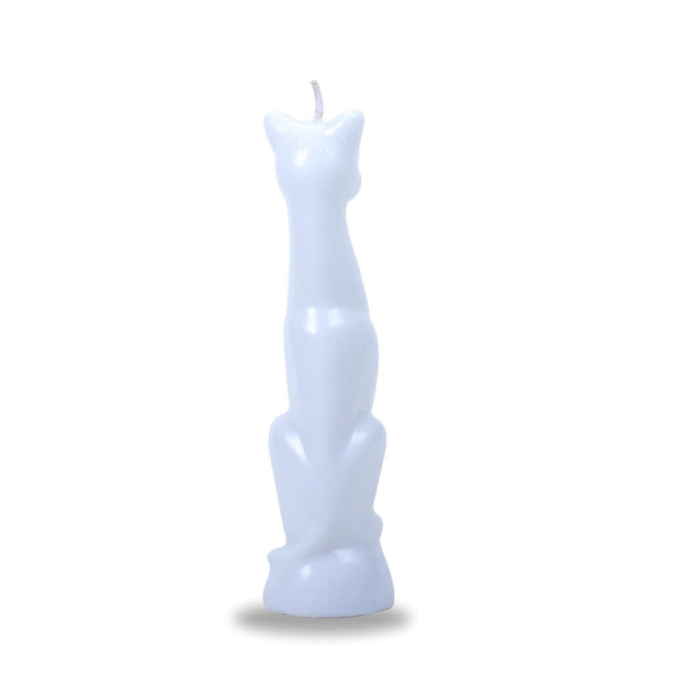 Ritual Candle - White Cat - 6.5” - Purification