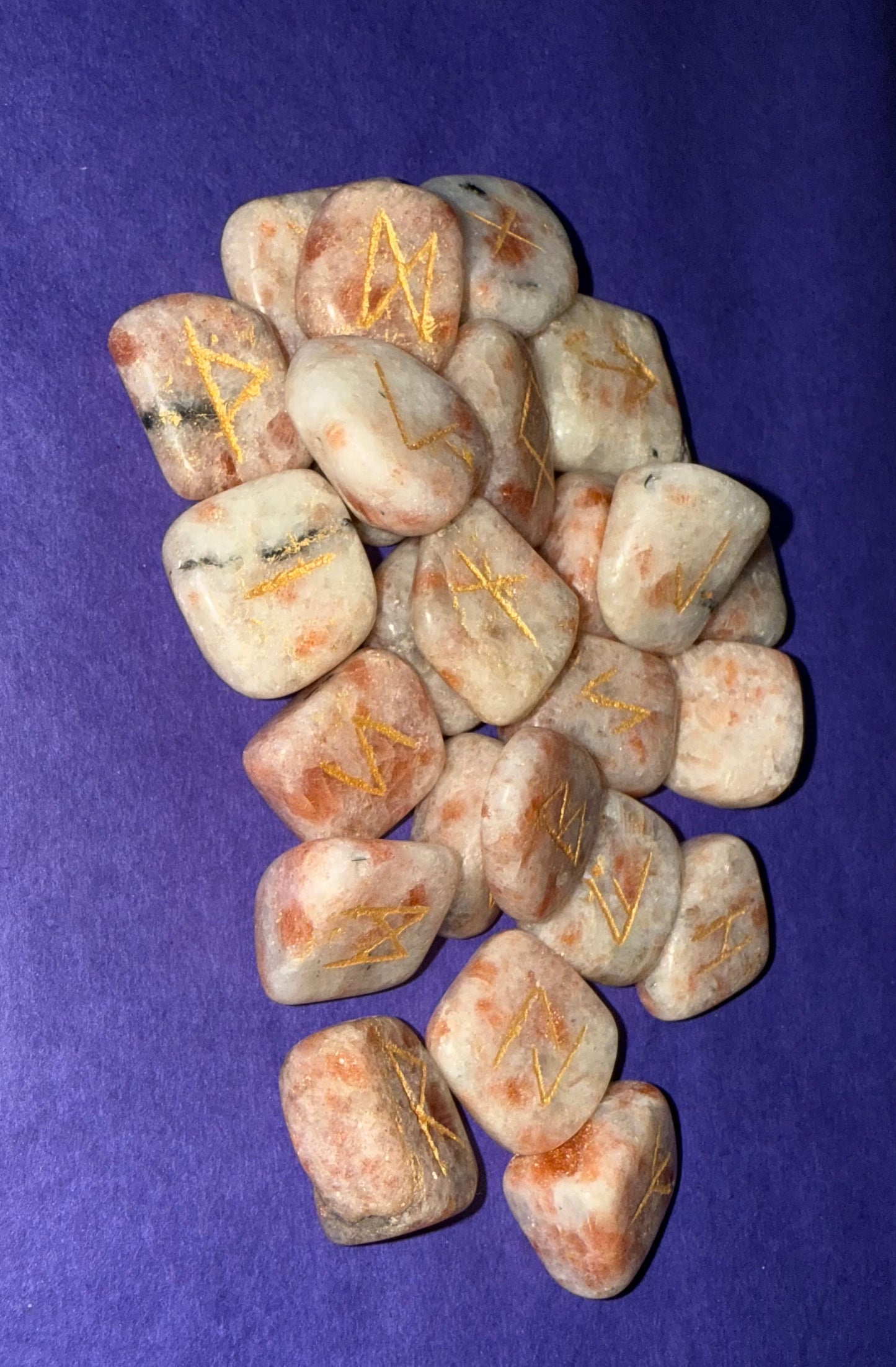 Beautiful Sunstone Runes Stones - 25 pieces