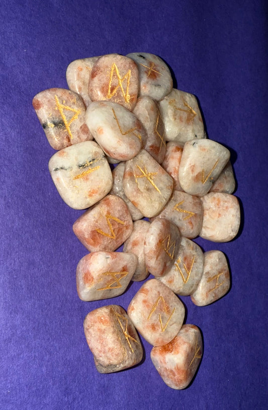 Beautiful Sunstone Runes Stones - 25 pieces