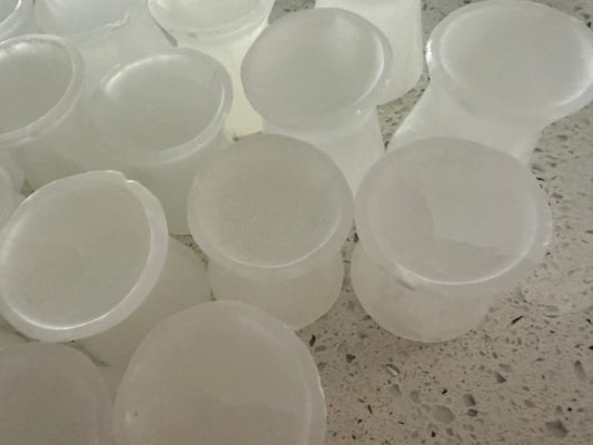 Selenite Sphere Stand - Slightly damaged; Hourglass Holds and charges various size of crystal spheres