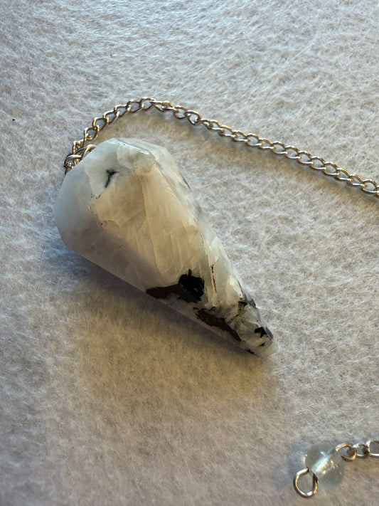 Beautiful Rainbow moonstone Pendulum for meditation, dowsing, Reiki etc