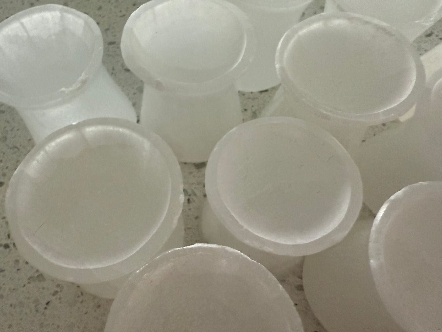 Selenite Sphere Stand - Slightly damaged; Hourglass Holds and charges various size of crystal spheres