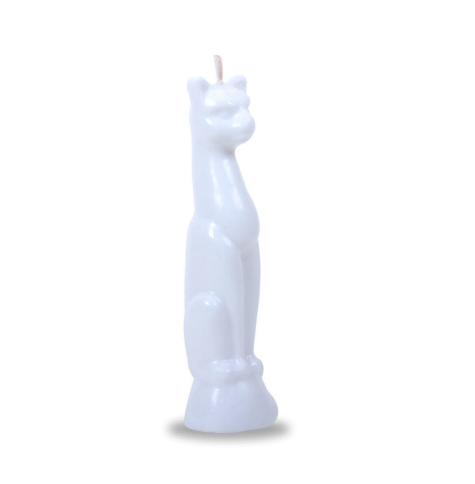 Ritual Candle - White Cat - 6.5” - Purification