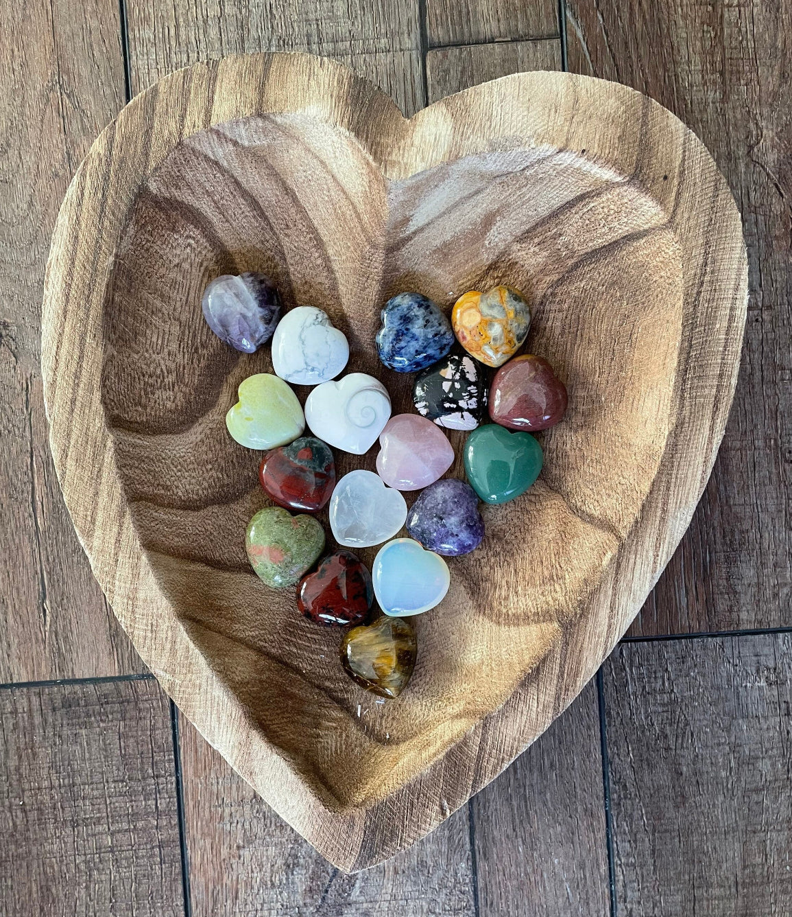 Crystal Confetti filled Black Witches Cauldron with at least piece of crystal jewelry and one uniquely shaped crystal inside, ie heart, mushroom, gnome, star, moon…