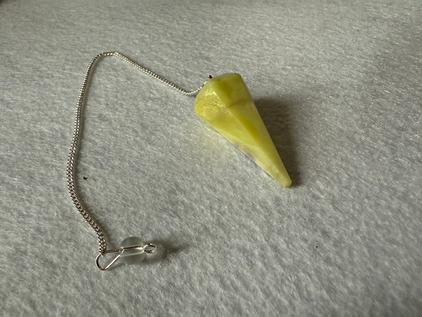 Very Unique Serpentine Pendulum is  1.65” and with chain is 9”