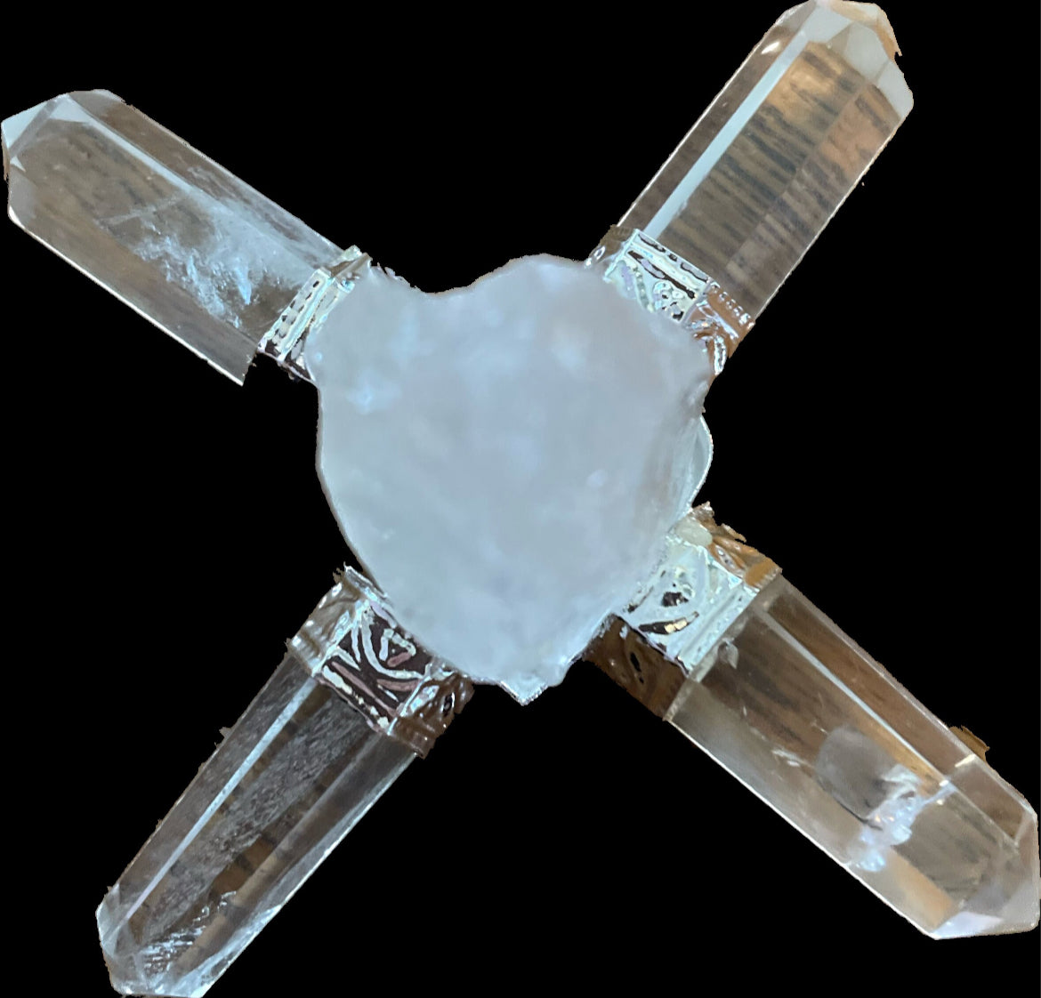 Clear Quartz Crystal Raw 4 Point Energy Generator (uncut)