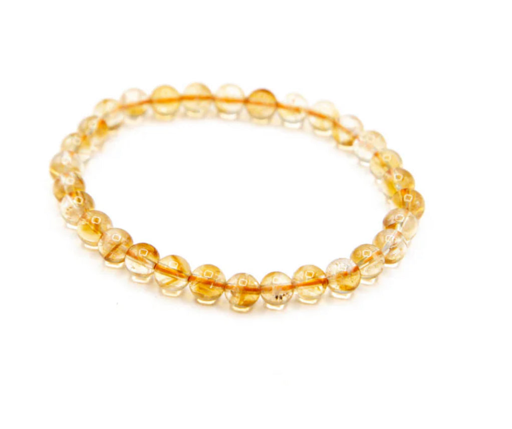 Beautiful 6 mm Citrine bracelet one size fits all Citrine crystals for positivity and prosperity