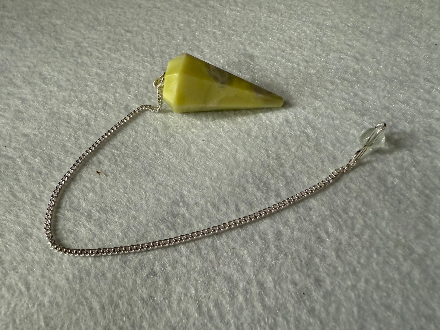 Very Unique Serpentine Pendulum is  1.65” and with chain is 9”