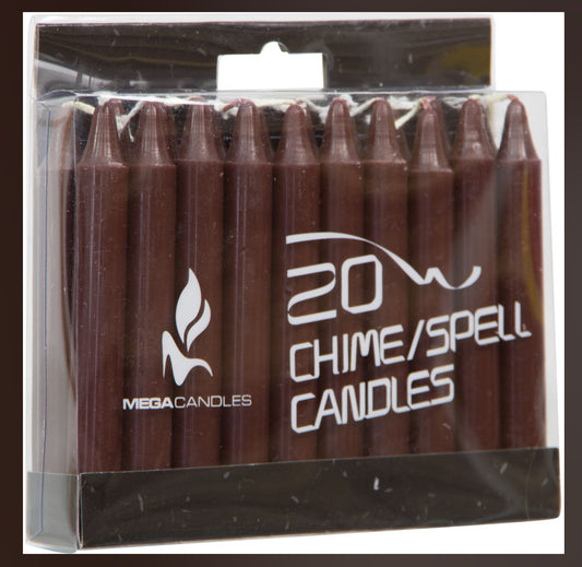 CHIME Set of 20 piece BROWN 4” ritual candles -MINI