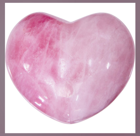 All you need is LOVE! Rose Quartz puffed heart 1.5”