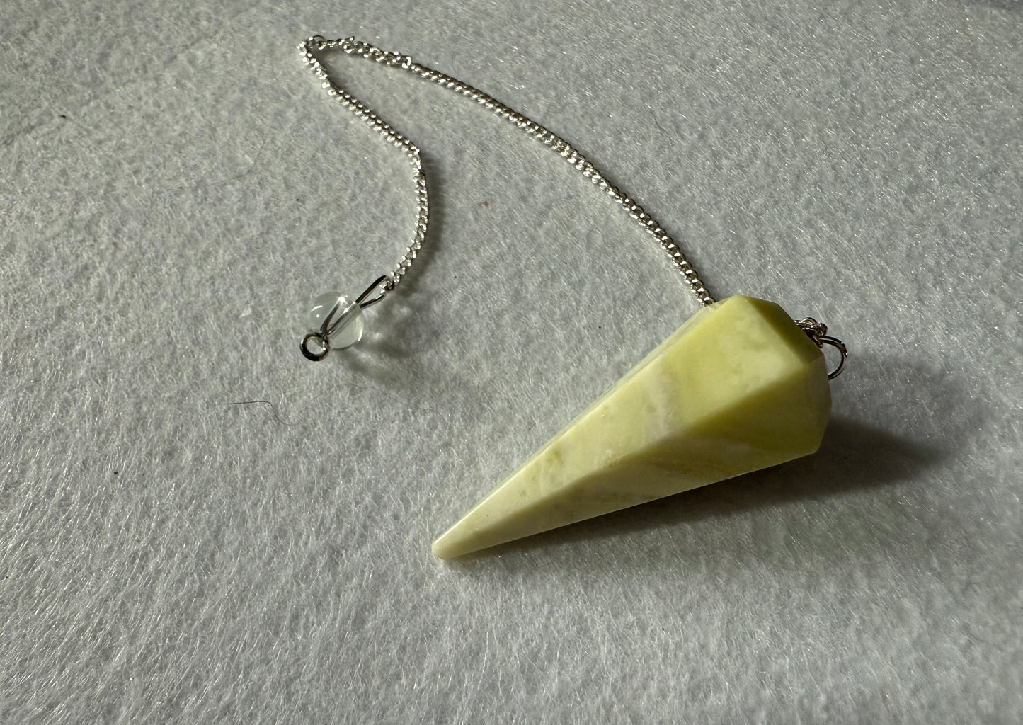 Nice Serpentine Pendulum is 1.65” and with chain is 9”