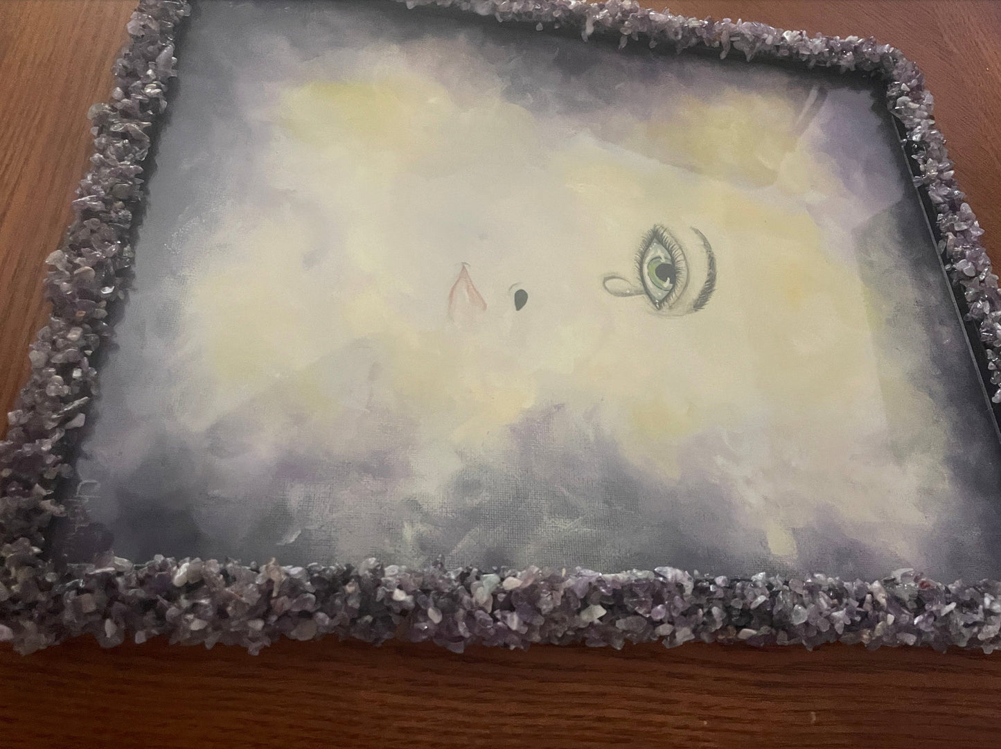 Beautiful Amethyst Chip 11” x 14” picture frame.