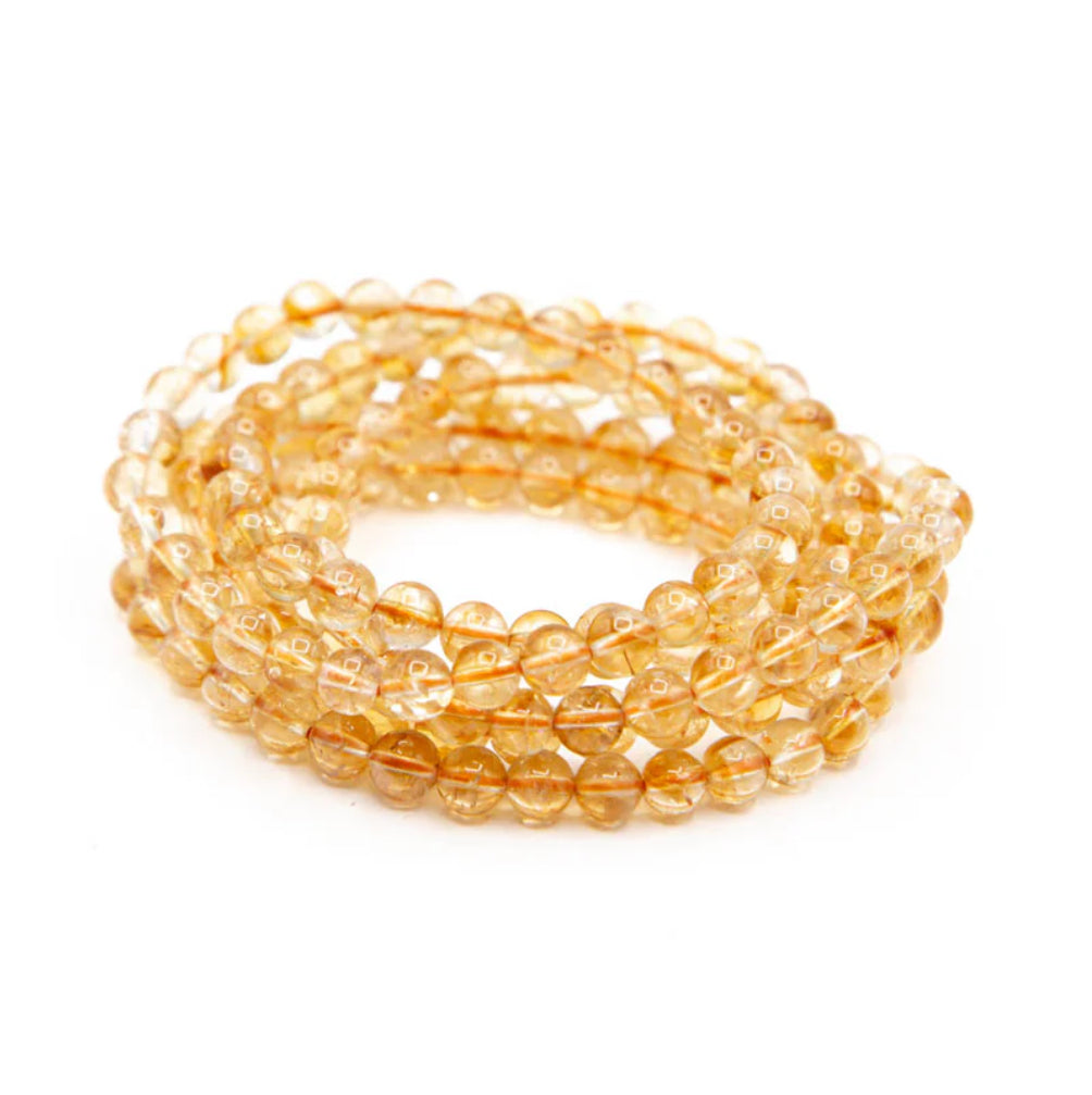 Beautiful 6 mm Citrine bracelet one size fits all Citrine crystals for positivity and prosperity