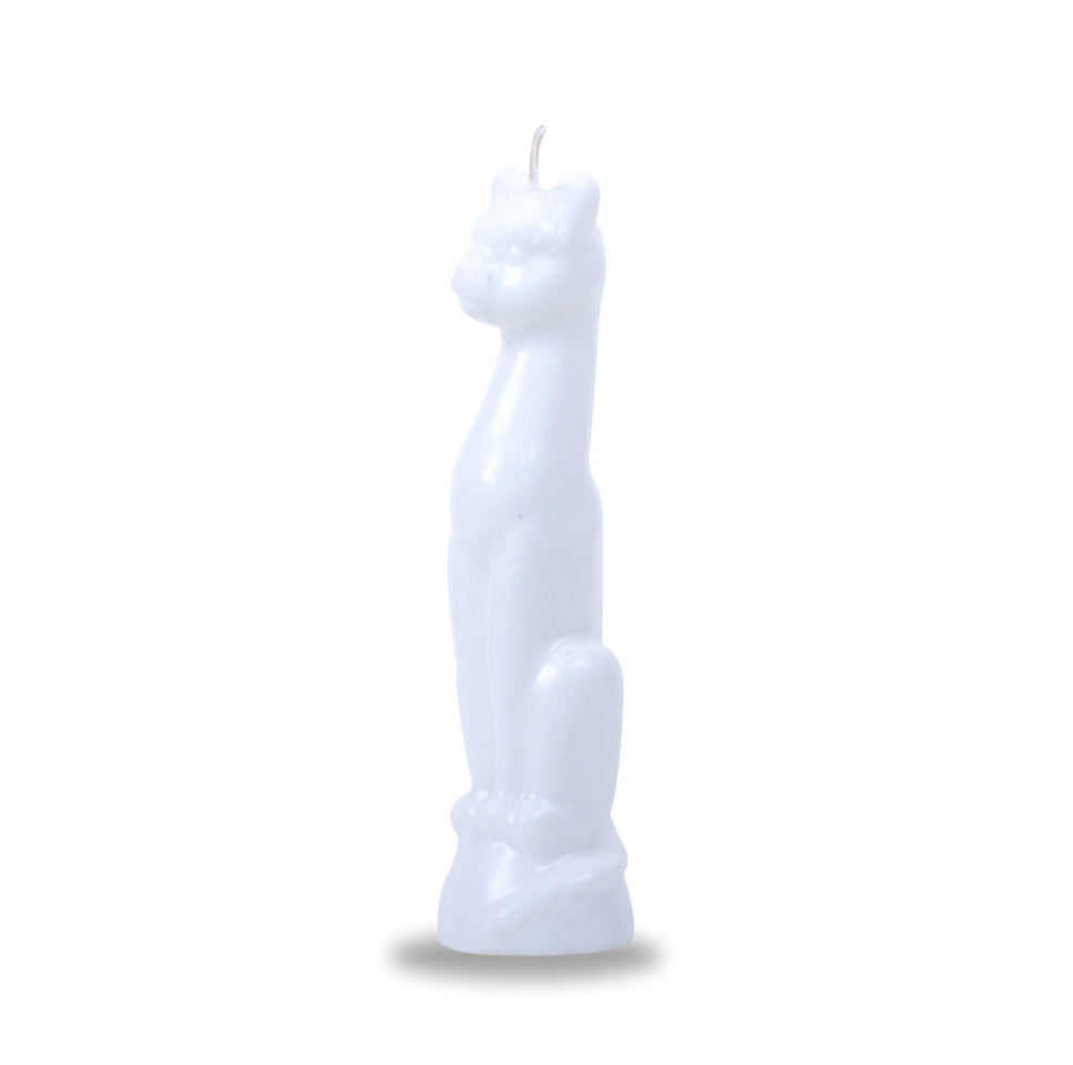 Ritual Candle - White Cat - 6.5” - Purification