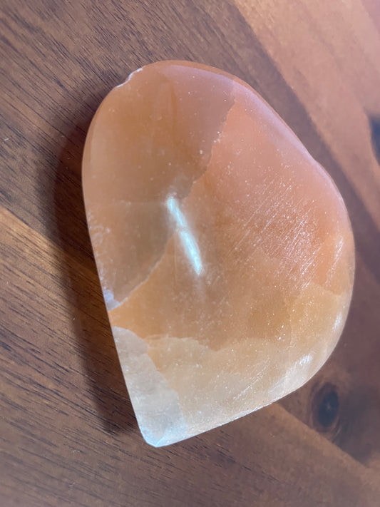 Pretty Orange Selenite  heart approximately 3.5β