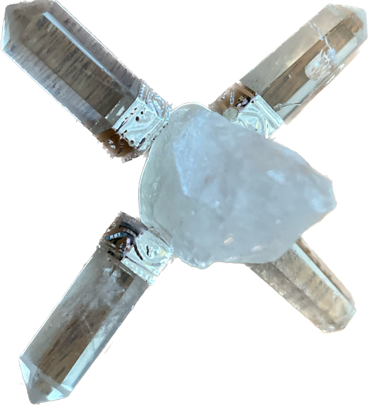 Clear Quartz Crystal Raw 4 Point Energy Generator (uncut)