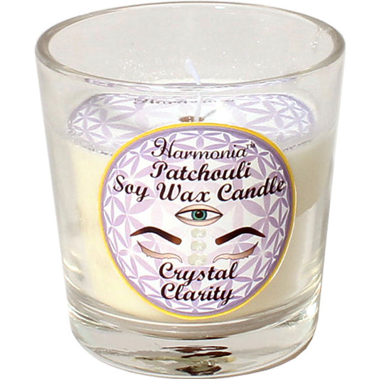 Harmonia Soy Gem Votive Candle - Clarity Clear Quartz - Patchouli