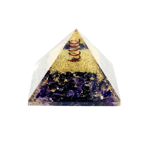 Crown Chakra Orgone with Amethyst 55-60mm Energy Pyramids