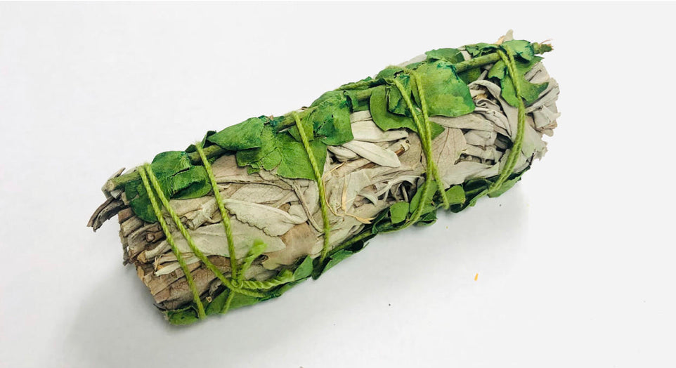 White sage smudge with green Eucalyptus 4“
