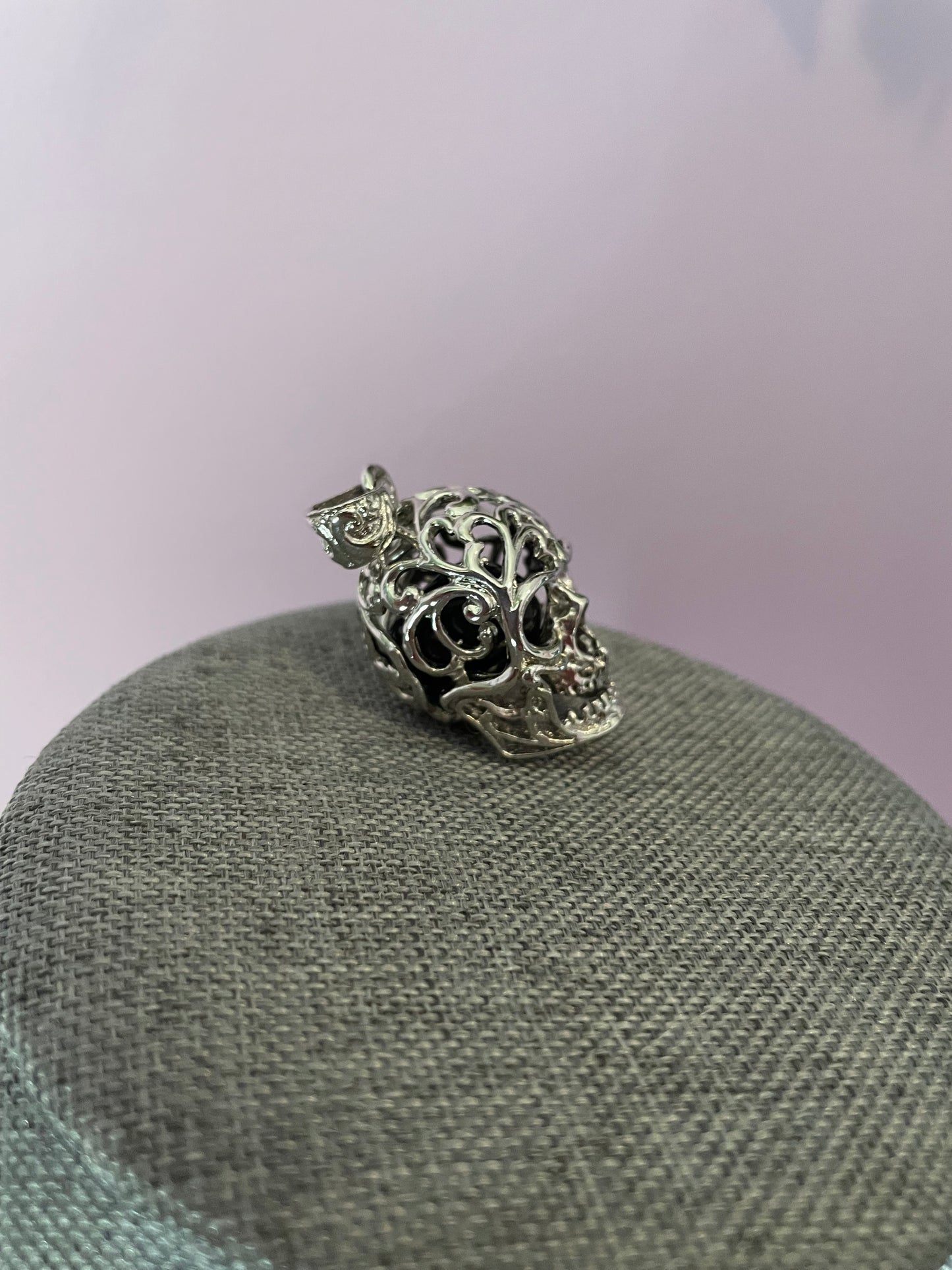 Crystal cage skulls! Antique Silver metal
