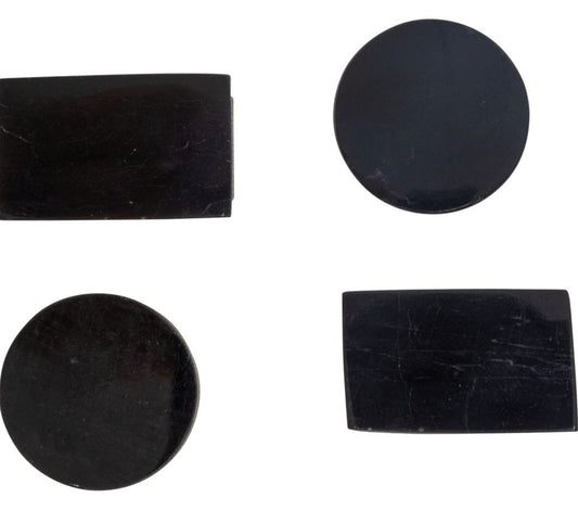 EMF Cell Phone Protection Disc & Plate - Black Tourmaline Set of 4