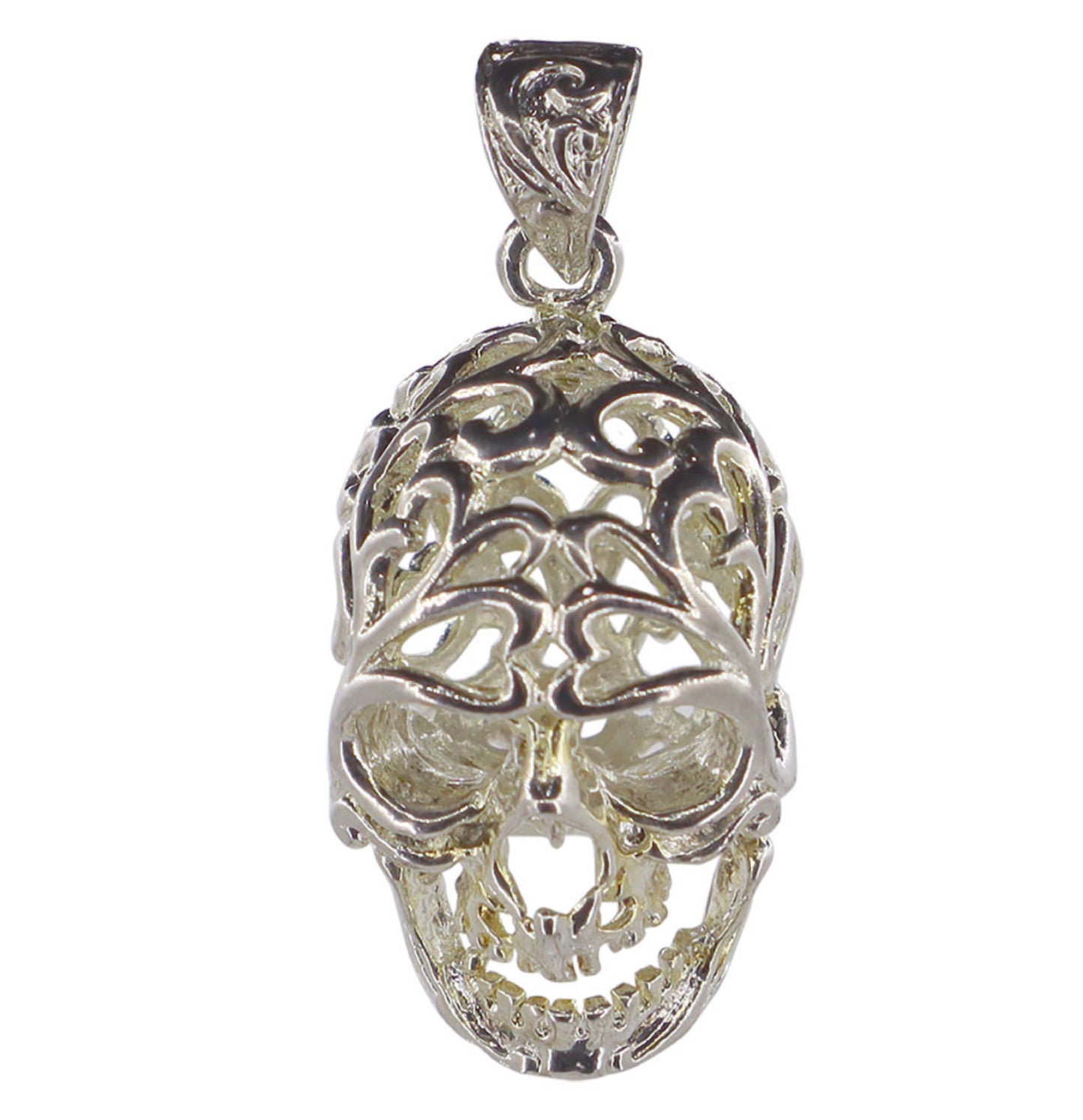 Crystal cage skulls! Antique Silver metal