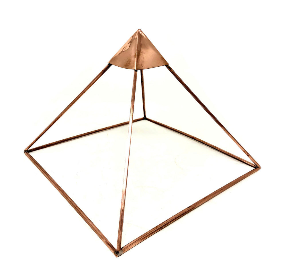 Copper Pyramid 9" for energizing crystals and pendulums and for meditation and healing. Foldable