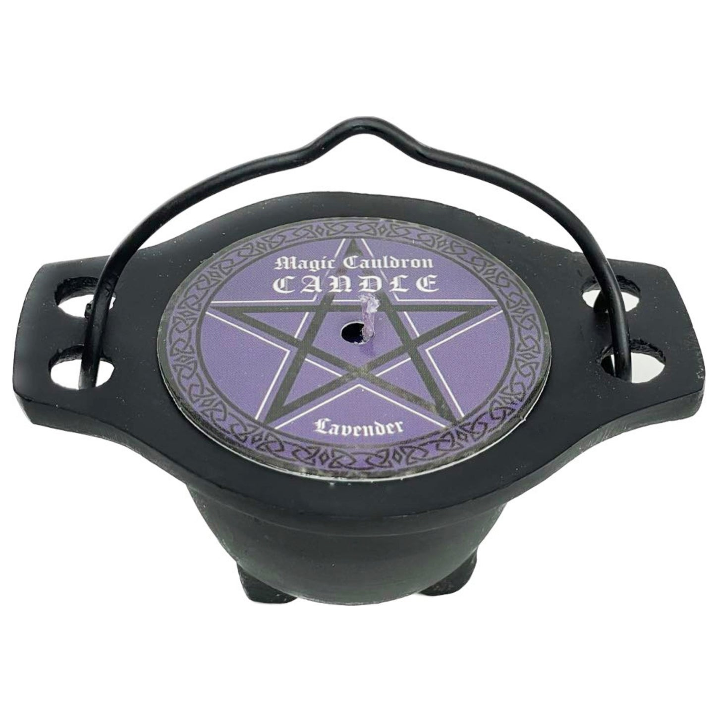 Magic Cauldron Candle - Lavender with Amethyst and Lavender Herb