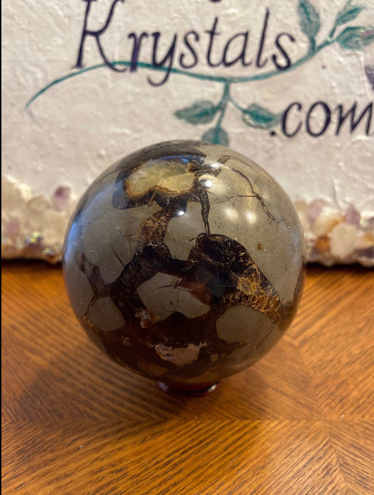 Dragonstone Septarian Sphere with silver stand Dragonstone Means Great Power  Raise your vibration and find your own wings.