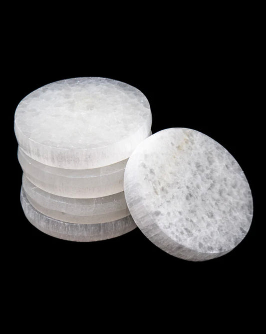 Beautiful Round Selenite Charging Plate