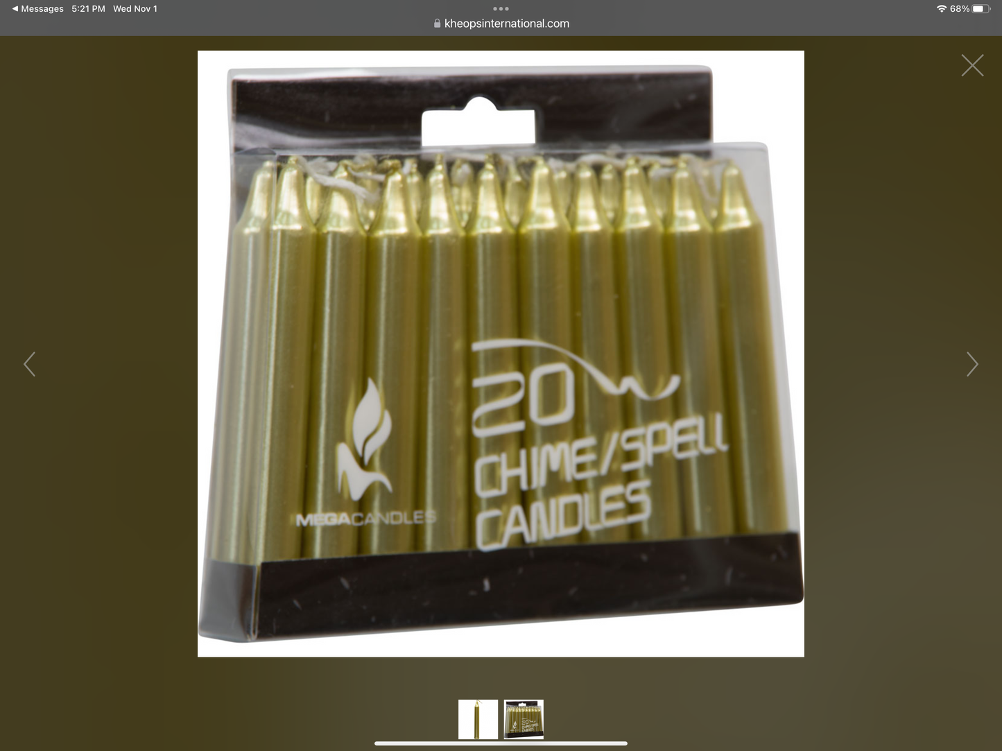 CHIME Set of 20 piece Gold 4” ritual candles