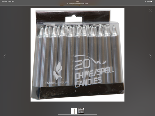 CHIME Set of 20 piece Silver (Metallic) 4” ritual candles