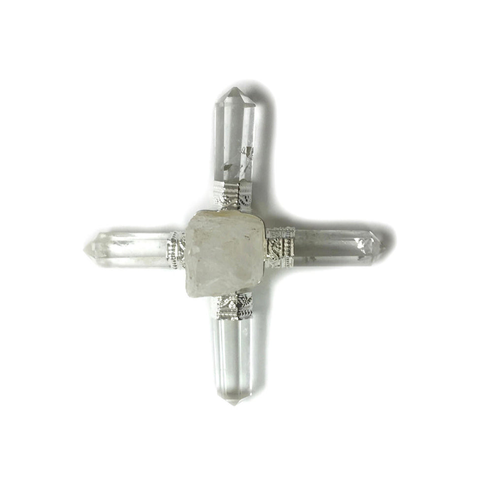 Clear Quartz Crystal Raw 4 Point Energy Generator (uncut)